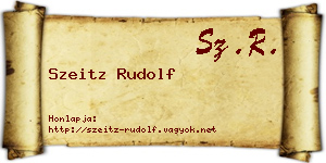 Szeitz Rudolf névjegykártya
